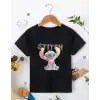 Bisiklet Yaka Kısa Kol Çocuk Baskılı T-Shirt - Siyah