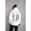 Erkek 98 Baskılı Kapşonlu Sweat - Beyaz