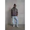 Erkek 98 Baskılı Kapşonlu Sweat - Gri