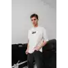 Erkek Baskılı Oversize T-shirt - Beyaz