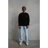 Erkek Baskılı Sweat - Siyah