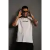 Erkek Bisiklet Yakalı Sırt Baskılı Oversize T-Shirt - Beyaz