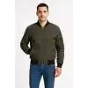 Erkek Bomber Mont Ceket – Fermuarlı, Kapitone İçi Astarlı, Su İtici Kumaş, Regular Fit, Uzun Kollu, Yandan Cepli, Bahar & Kış Rahat Günlük Stil - Haki