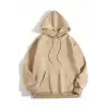 Erkek Düz Kapüşonlu Sweat - Bej
