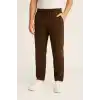 Erkek Keten Pantolon – Cepli, Beli Lastikli ve Bağcıklı, Nefes Alan Rahat Kalıp, Yazlık ve Baharlık Günlük Giyim, Şık & Konforlu Boru Paça Model - Kahverengi