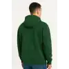 Erkek Ovarsize Kapüşonlu Swetshirt Kanguru Çepli Cıtcıtlı 3 iplik Şardonlu Hoodie - Haki