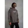 Erkek Paradise Baskılı Kapüşonlu Sweat - Gri