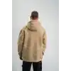 Erkek Şimşek Baskılı Kapşonlu Sweatshirt Üç İplik Pamuklu Kanguru Cepli Double Oversize Hoodie - Füme