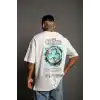 Erkek Sırt Baskılı T-shirt - Beyaz