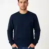 Erkek Üç İplik Düz Bisiklet Yaka SweatShirt - Lacivert