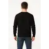 Erkek Üç İplik Düz Bisiklet Yaka SweatShirt - Siyah