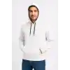 Erkek Üç İplik Kapüşonlu Kanguru Cepli SweatShirt hoodie - Beyaz