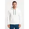 Erkek Üç İplik Kapüşonlu Kanguru Cepli SweatShirt hoodie - Beyaz
