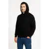 Erkek Üç İplik Kapüşonlu Kanguru Cepli SweatShirt hoodie - Siyah