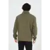 Erkek Yarım Fermuarlı Baskılı Sweat - Yeşil