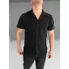 İki İplik Kumaş Gömlek - Siyah