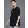 Kadın Baskılı Oversize T-shirt - Siyah