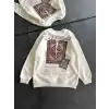 Kadın Bisiklet Yaka Baskılı SweatShirt - Beyaz