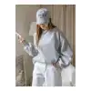 Kadın Düz Bisiklet Yaka Sweat - Gri