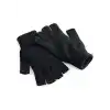 Kadın Kısa Parmaksız Triko Eldiven - Siyah