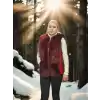 Kadın Kolsuz Fermuarlı Yelek - Kırmızı