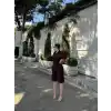 Kadın Yakalı Gömlek Kemerli Şortlu Takım - Bordo