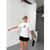 Kısa Kol Baskılı T-shirt - Beyaz