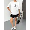 Kısa Kol Baskılı T-shirt - Beyaz