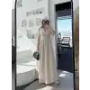 Kısa Kollu Uzun Elbise - Kırık Beyaz