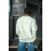 Kışlık Bisiklet Yaka Üç İplik Basic SweatShirt - Beyaz