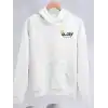 Kışlık Üç İplik Kapüşonlu SweatShirt - Beyaz