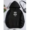 Kışlık Üç İplik Kapüşonlu SweatShirt - Siyah