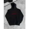 Kışlık Uzun Kol Kapüşonlu SweatShirt - Siyah