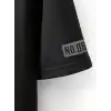 LB Ön Arka Baskılı Oversize Bisiklet Yaka Yazlık T-shirt - Siyah