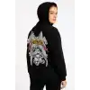 Metallica İki İplik Kapüşonlu Ön ve Arka Baskılı hoodie - Siyah