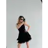 Mini Askılı Elbise - Siyah