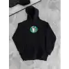 Üç İplik Penye Uzun Kol Kapüşonlu SweatShirt - Siyah