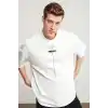 Unisex Baskılı Oversize T-Shirt - Beyaz