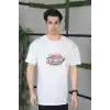 Unisex Baskılı Oversize T-Shirt - Beyaz