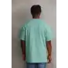 Unisex Baskılı Oversize T-Shirt - Mint Yeşili