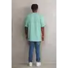 Unisex Baskılı Oversize T-Shirt - Mint Yeşili