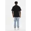 Unisex Baskılı Oversize T-Shirt - Siyah