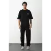 Unisex Baskılı Oversize T-Shirt - Siyah