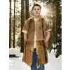 Unisex Kolsuz Uzun Yelek - Kahve