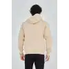 Unisex Tam Fermuarlı Kapşonlu  SweatShirt - Bej