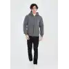 Unisex Tam Fermuarlı Kapşonlu  SweatShirt - Füme