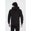 Unisex Tam Fermuarlı Kapşonlu  SweatShirt - Siyah