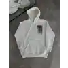 Uzun Kol Kapüşonlu Ön Ve Arka Baskılı SweatShirt - Beyaz