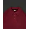 Yakalı Patlı Kısa Kol T-shirt - Bordo