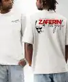 30 Ağustos Zafer Bayramı Ön Arka Baskılı Oversize Bisiklet Yaka T-shirt - Beyaz